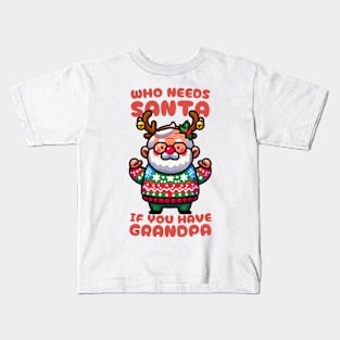 Santa Christmas Grandpa Kids T-Shirt